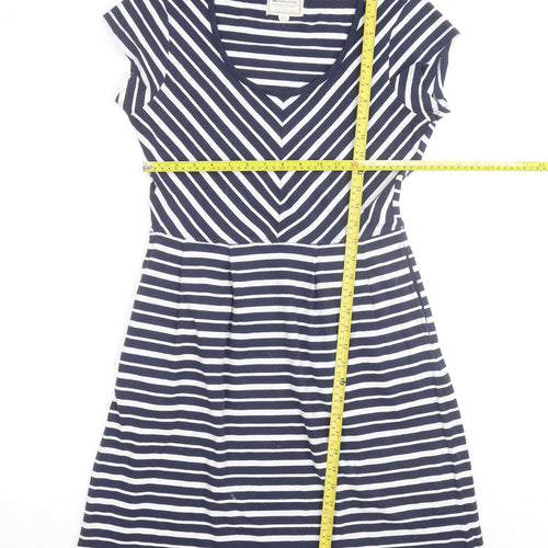 Mountain Warehouse Women Blue Striped V-Neck A-Line Dress Size 14