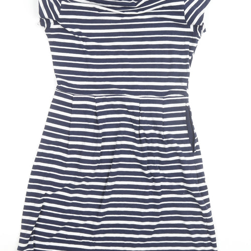 Mountain Warehouse Women Blue Striped V-Neck A-Line Dress Size 14