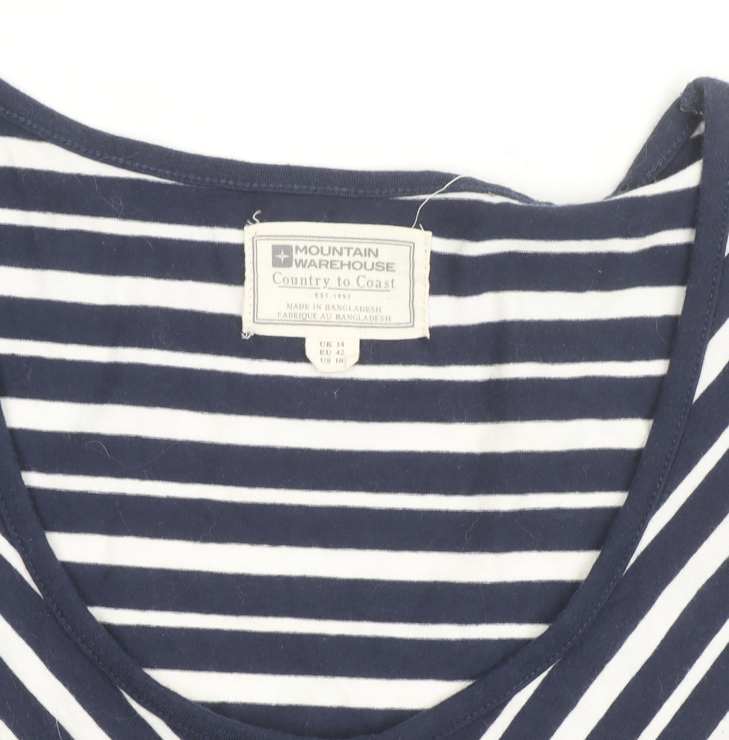 Mountain Warehouse Women Blue Striped V-Neck A-Line Dress Size 14