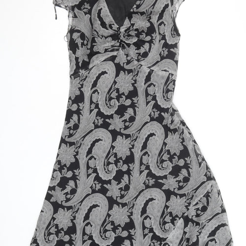 Planet Women’s Black Paisley Fit & Flare Midi Dress Size 12