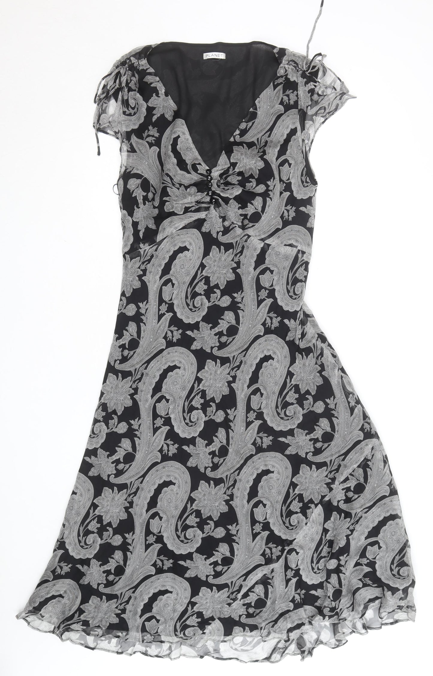 Planet Women’s Black Paisley Fit & Flare Midi Dress Size 12