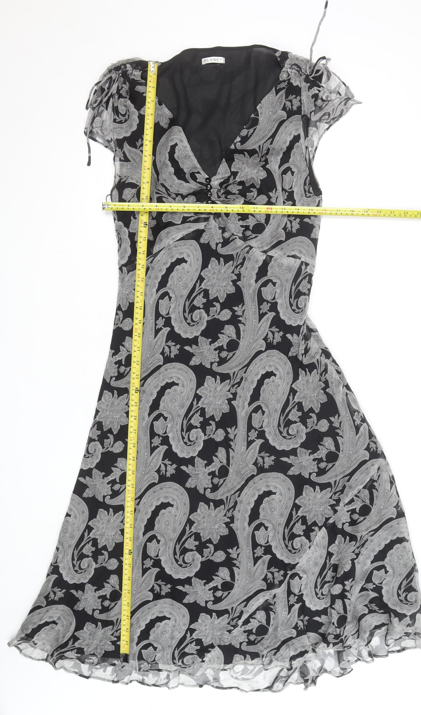 Planet Women’s Black Paisley Fit & Flare Midi Dress Size 12