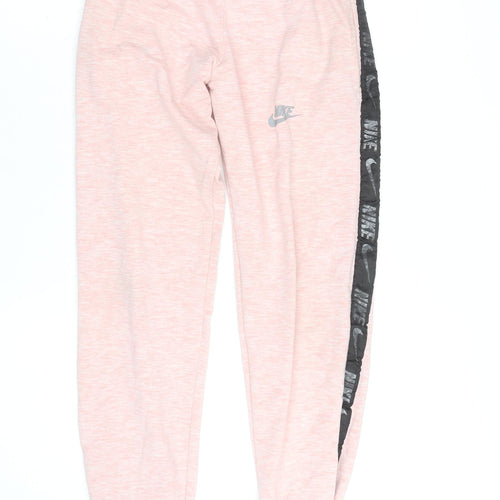 Nike Women's Pink Jogger Sweatpants L Elastic Waist Tapered Fit