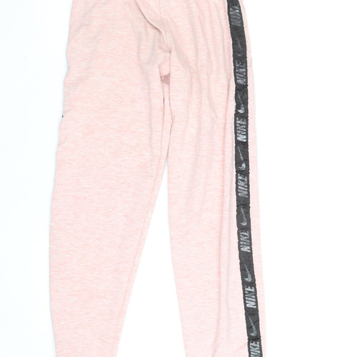 Nike Women's Pink Jogger Sweatpants L Elastic Waist Tapered Fit