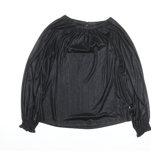 Gallery Women's Black Long Sleeve Tunic Blouse UK 12