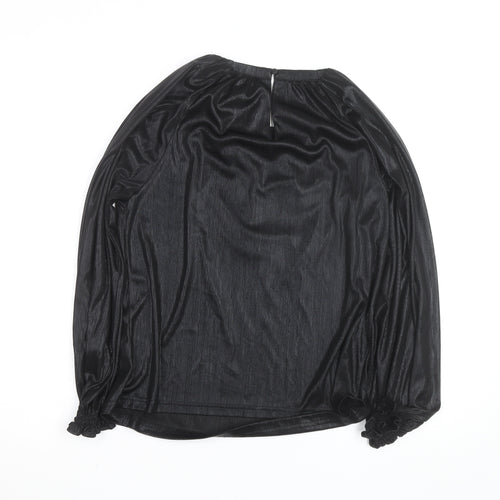 Gallery Women's Black Long Sleeve Tunic Blouse UK 12