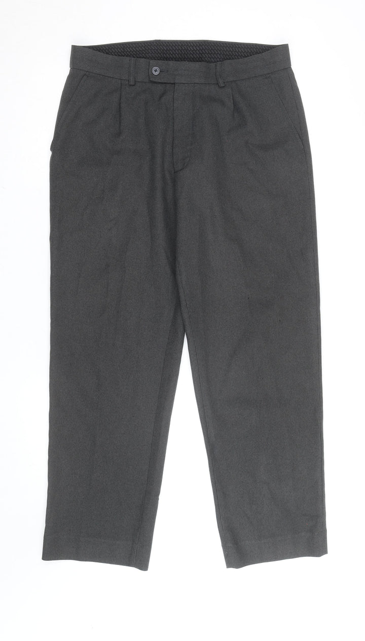 Debenhams Men Black 34 Short Dress Pants Polyester Blend Classic Fit