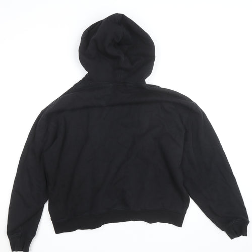 Weekday Men's Black Pullover Hoodie Size L Regular Fit Fleece Cotton Blend