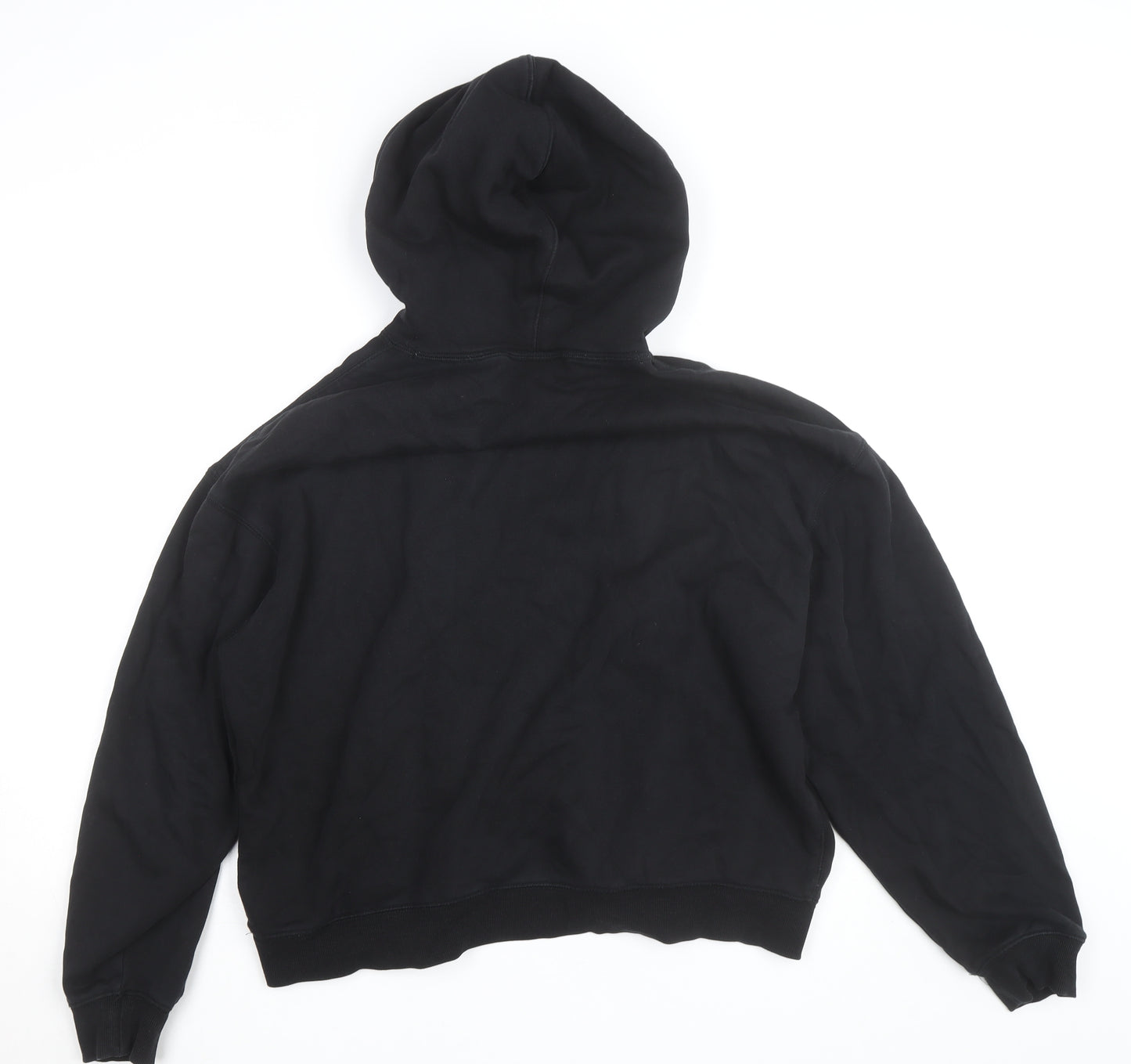 Weekday Men's Black Pullover Hoodie Size L Regular Fit Fleece Cotton Blend