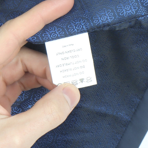 White Label Men's Blue Wool Blend Slim Waistcoat Size 50R