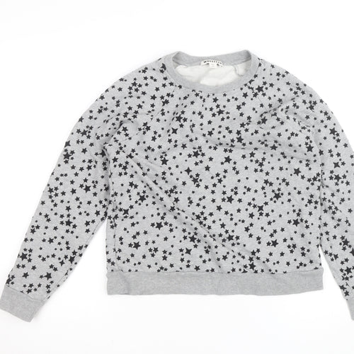 Whistles Women Grey Star Print Pullover Sweatshirt Size M