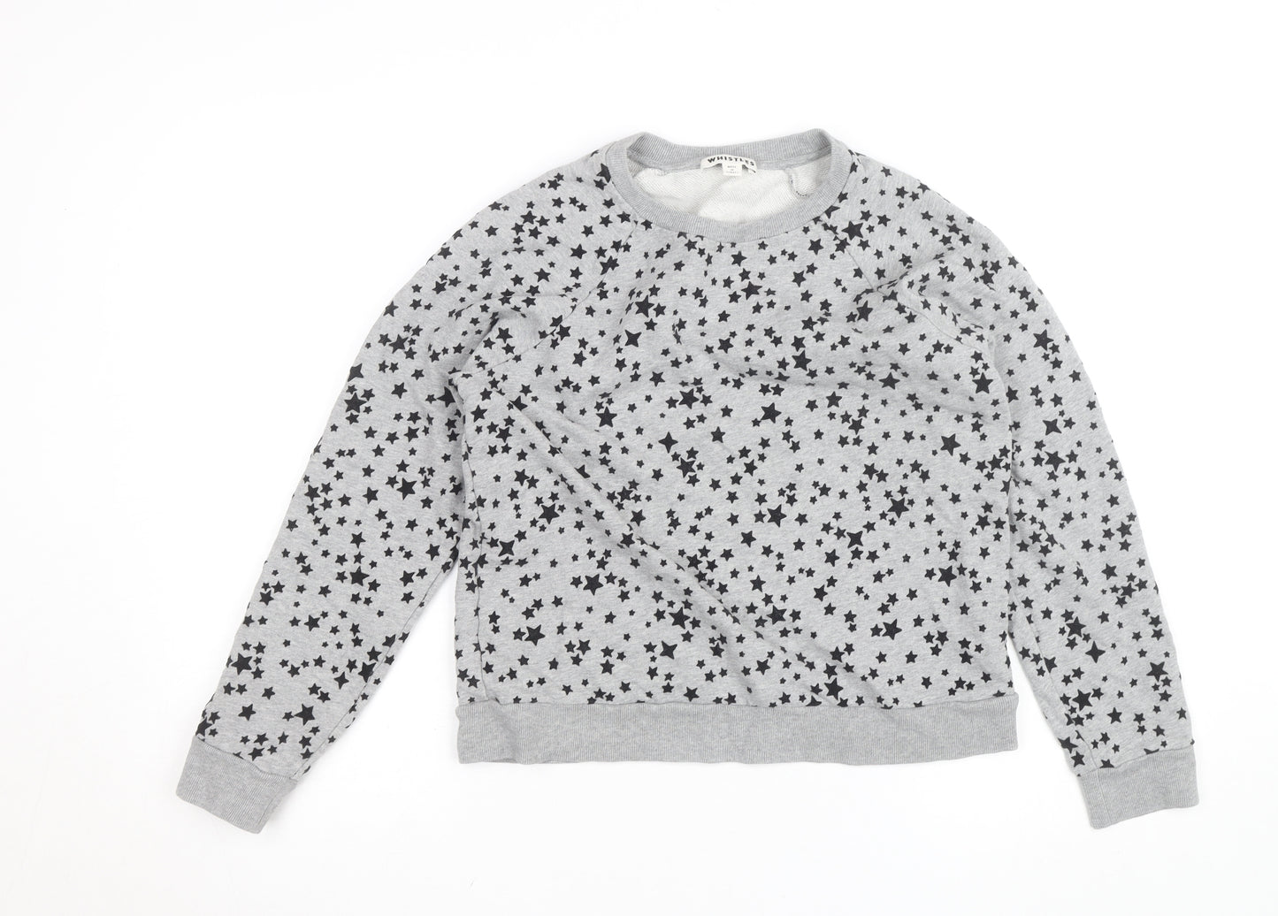Whistles Women Grey Star Print Pullover Sweatshirt Size M