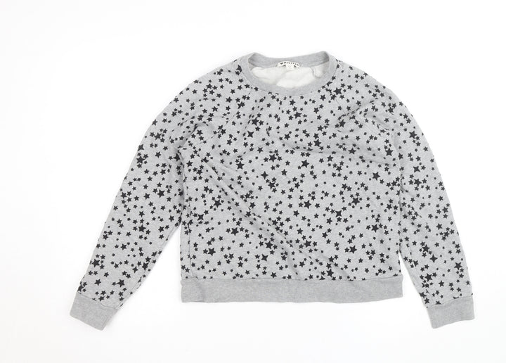 Whistles Women Grey Star Print Pullover Sweatshirt Size M