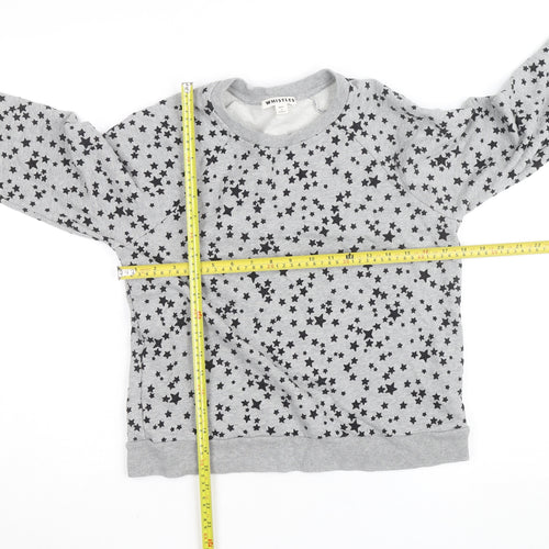 Whistles Women Grey Star Print Pullover Sweatshirt Size M