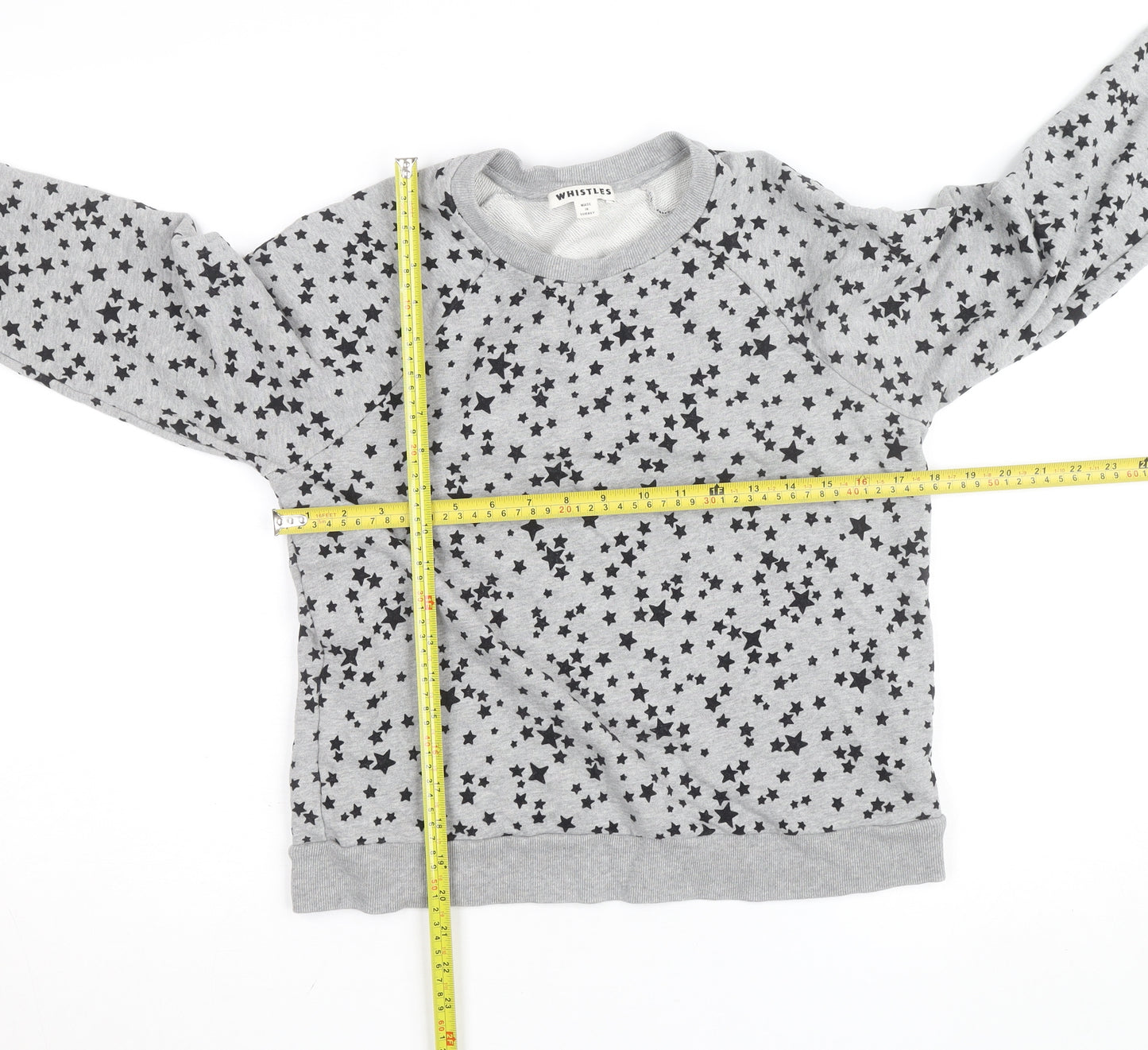 Whistles Women Grey Star Print Pullover Sweatshirt Size M