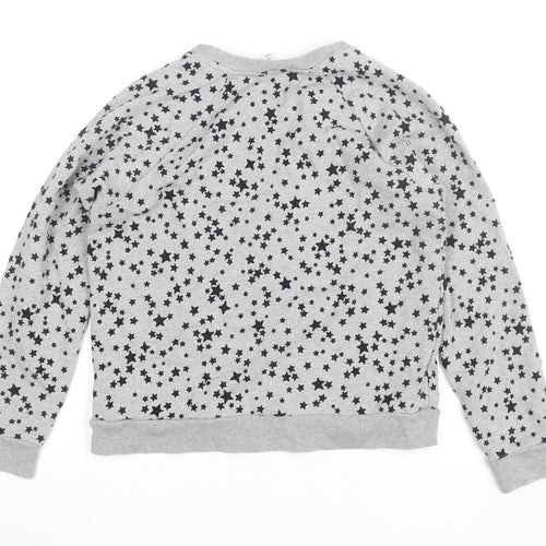 Whistles Women Grey Star Print Pullover Sweatshirt Size M