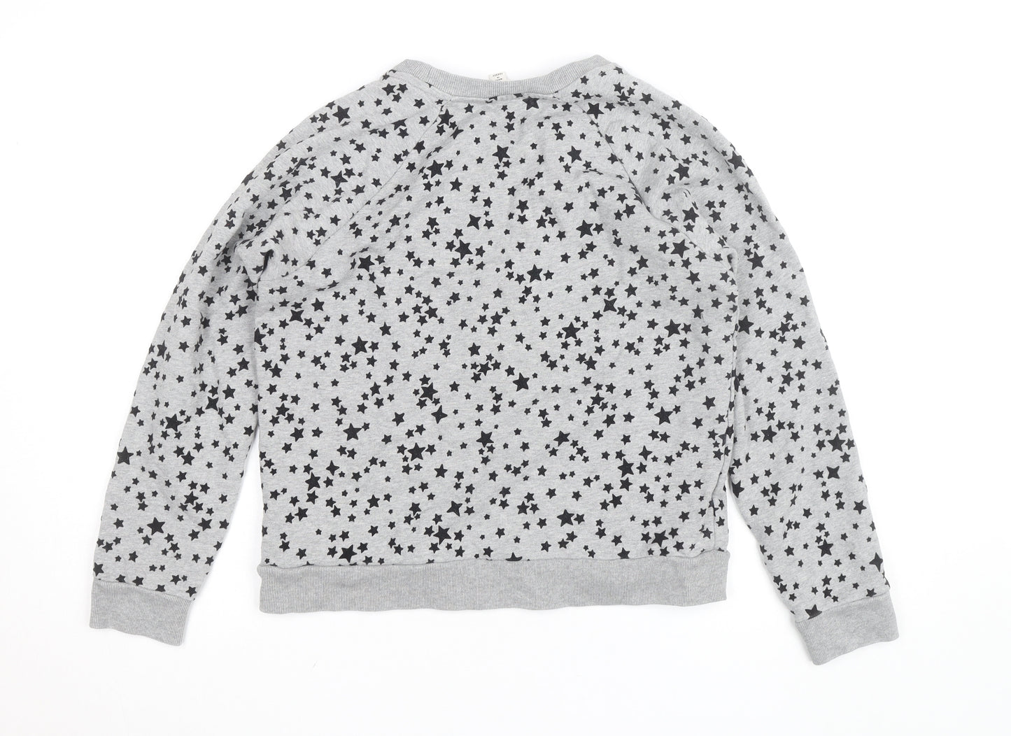 Whistles Women Grey Star Print Pullover Sweatshirt Size M