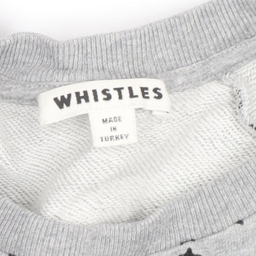 Whistles Women Grey Star Print Pullover Sweatshirt Size M