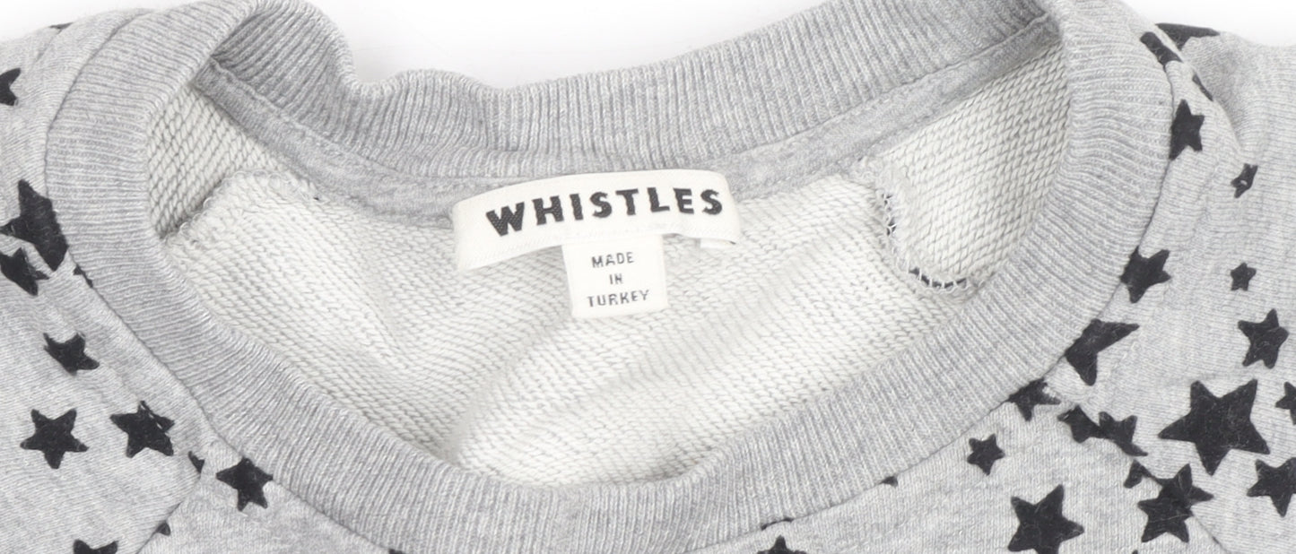Whistles Women Grey Star Print Pullover Sweatshirt Size M