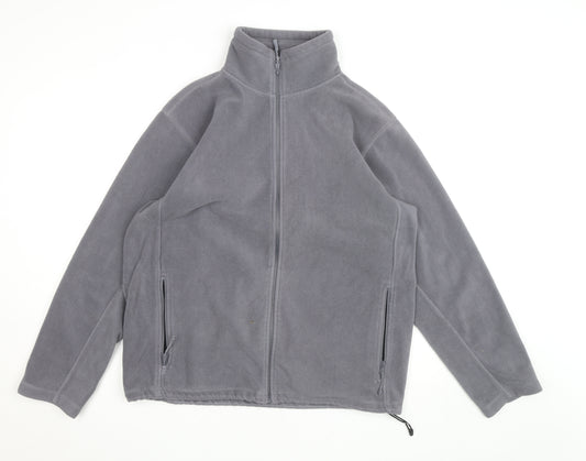 Russell Mens Grey Fleece Full Zip Basic Jacket Size L