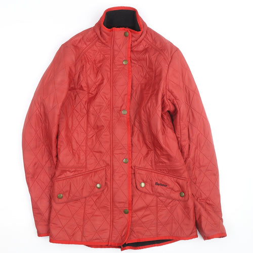 Barbour Women's Red Quilted Mid-Length Jacket Size 10