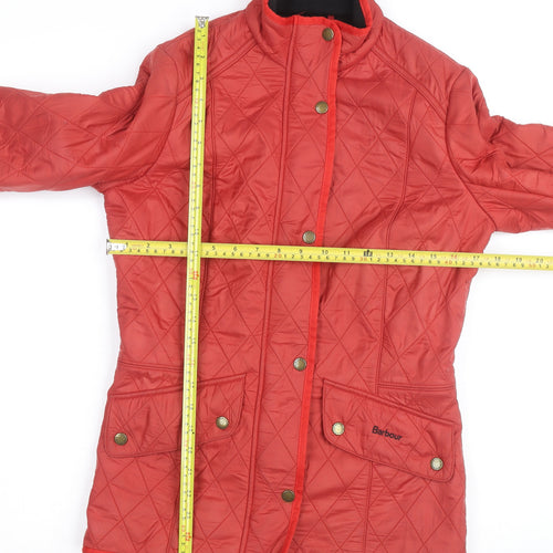 Barbour Women's Red Quilted Mid-Length Jacket Size 10