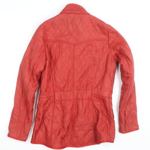 Barbour Women's Red Quilted Mid-Length Jacket Size 10