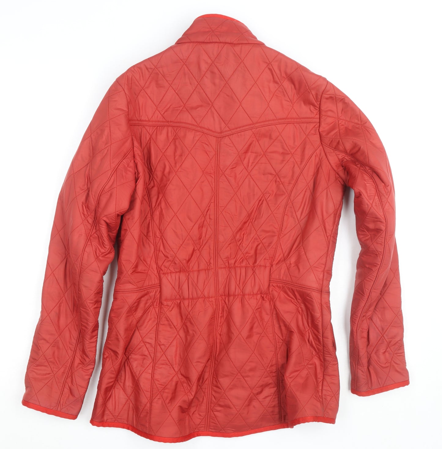 Barbour Women's Red Quilted Mid-Length Jacket Size 10