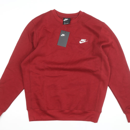 Nike Men's Red Small Pullover Crew Neck Sweatshirt