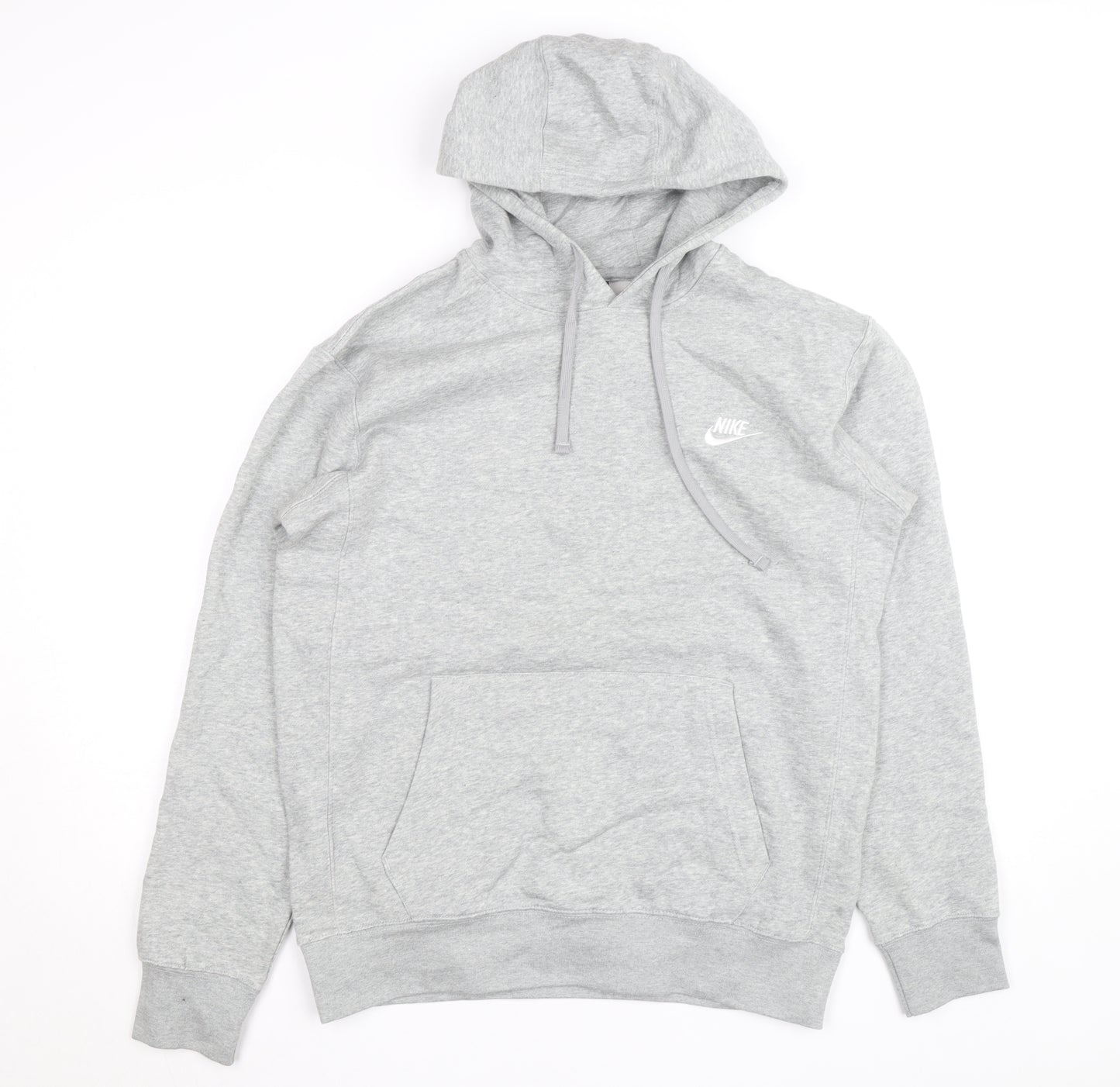 Nike Men's Grey Pullover Hoodie M Regular Fit Fleece Sportswear