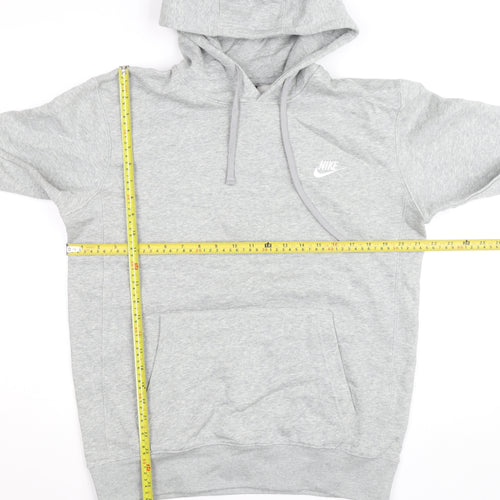 Nike Men's Grey Pullover Hoodie M Regular Fit Fleece Sportswear
