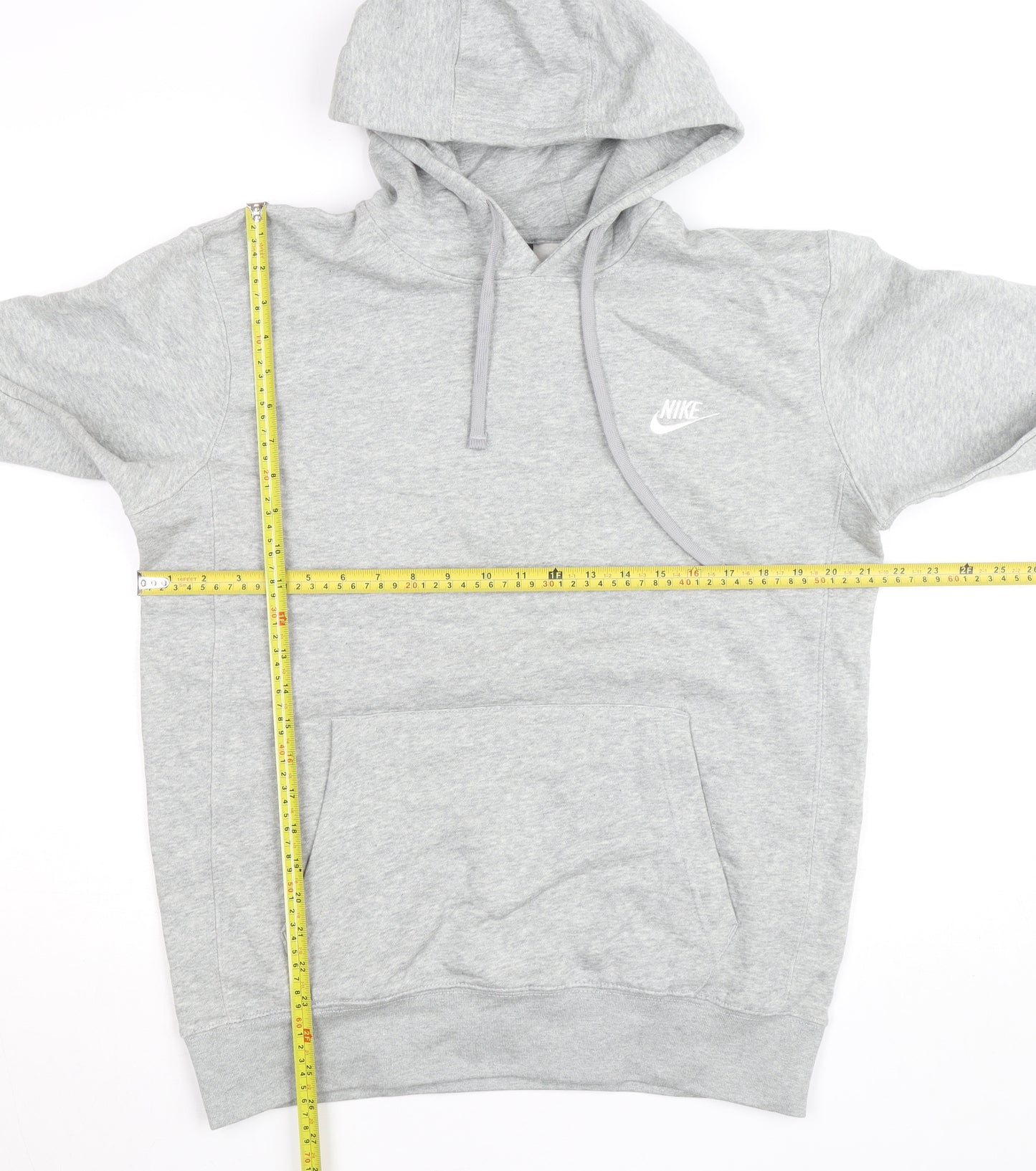 Nike Men's Grey Pullover Hoodie M Regular Fit Fleece Sportswear
