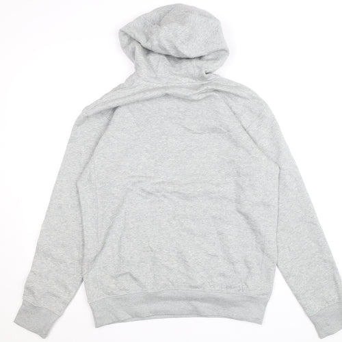 Nike Men's Grey Pullover Hoodie M Regular Fit Fleece Sportswear