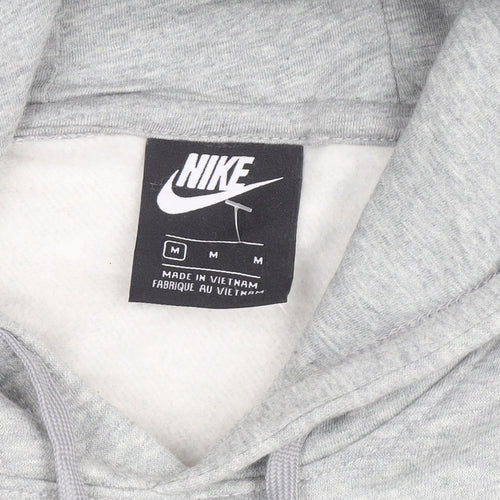 Nike Men's Grey Pullover Hoodie M Regular Fit Fleece Sportswear