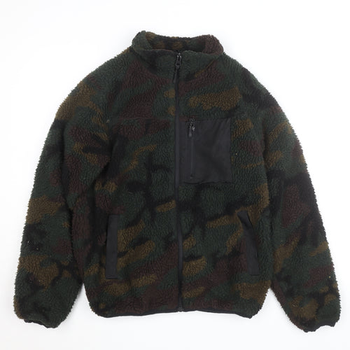 Brave Soul Men’s Camouflage Fleece Jacket Size S Full Zip Outdoor Style
