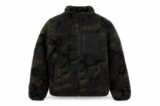 Brave Soul Men’s Camouflage Fleece Jacket Size S Full Zip Outdoor Style