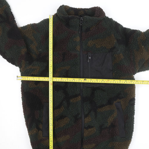 Brave Soul Men’s Camouflage Fleece Jacket Size S Full Zip Outdoor Style