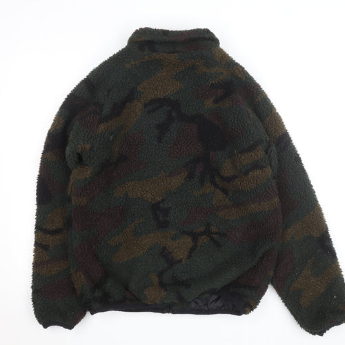 Brave Soul Men’s Camouflage Fleece Jacket Size S Full Zip Outdoor Style