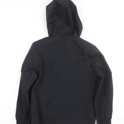 Adidas Boys Black Hooded Waterproof Rain Coat Jacket 7-8 Years