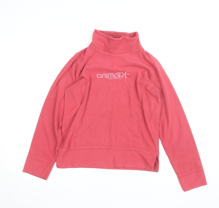 Animal Womens Pink Fleece Active Jacket Size 10 Lightweight Pullover