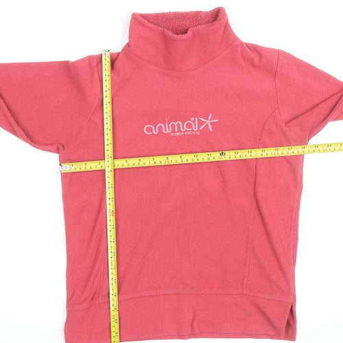 Animal Womens Pink Fleece Active Jacket Size 10 Lightweight Pullover
