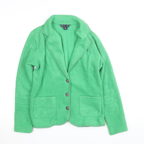 Lands' End Women’s Green Fleece Cardigan Blazer Petite S