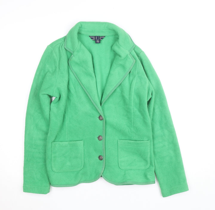 Lands' End Women’s Green Fleece Cardigan Blazer Petite S