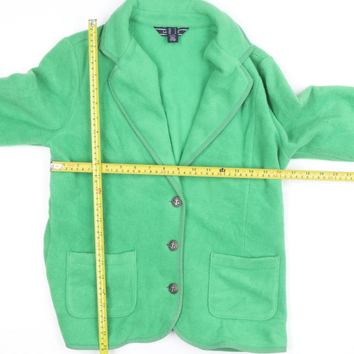 Lands' End Women’s Green Fleece Cardigan Blazer Petite S