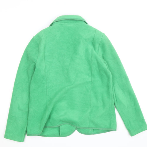 Lands' End Women’s Green Fleece Cardigan Blazer Petite S