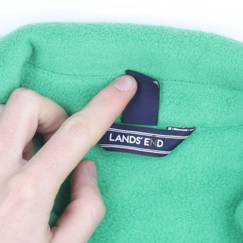Lands' End Women’s Green Fleece Cardigan Blazer Petite S