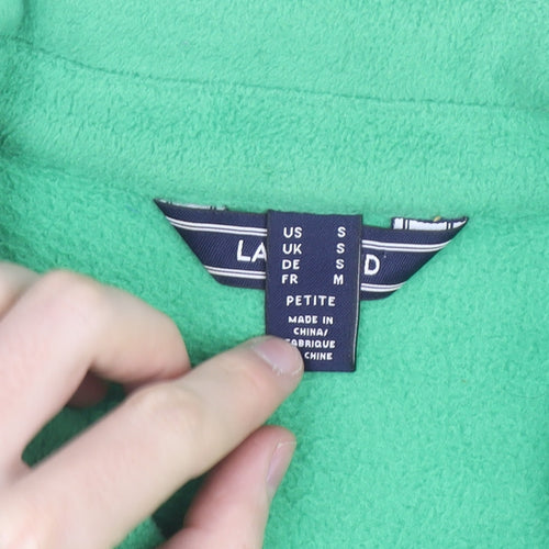Lands' End Women’s Green Fleece Cardigan Blazer Petite S