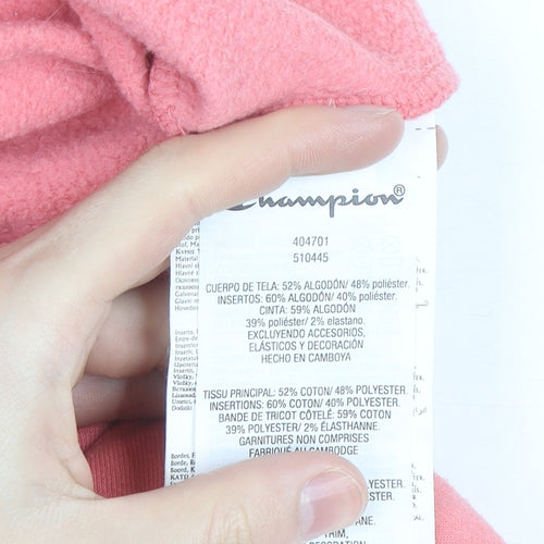 Champion Girls Pink Sweatshirt Medium 9-10 Years Cotton Blend Logo Style