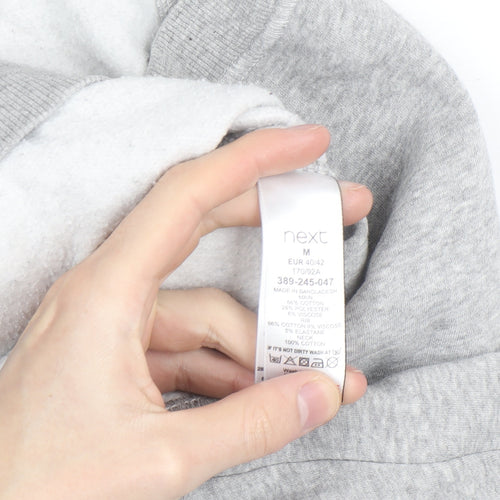 Next Women Grey Pullover Sweatshirt M Letter N Logo Casual Soft Cotton Blend