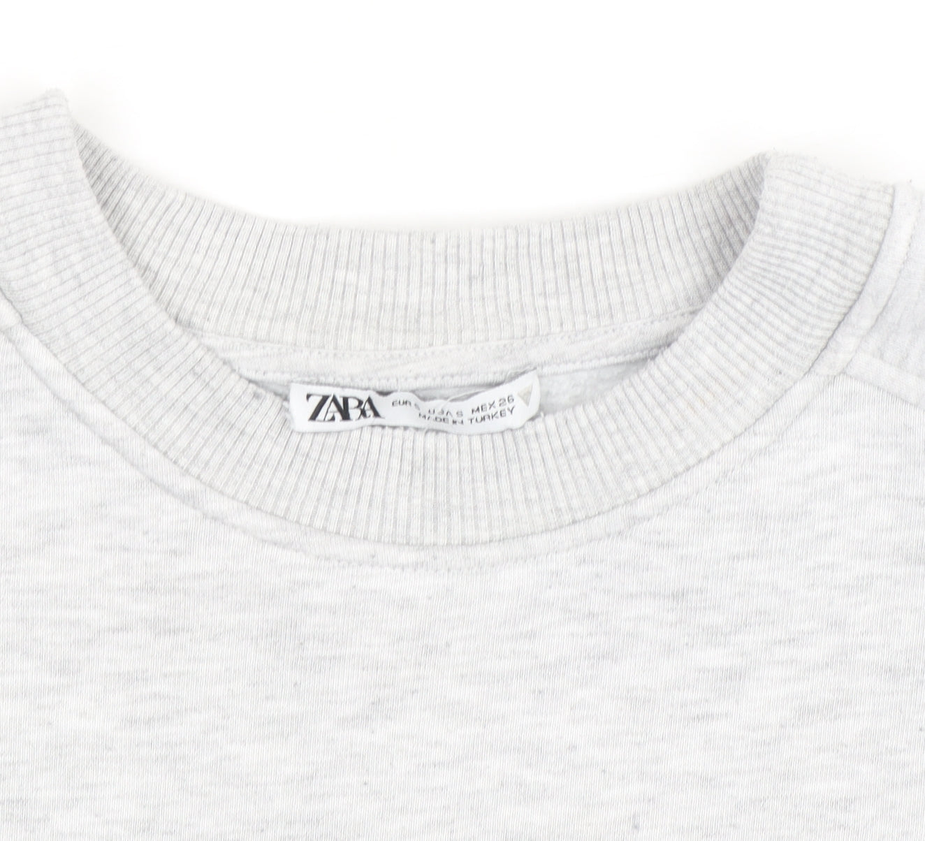 Zara Women Grey Crew Neck Pullover Sweatshirt Size L